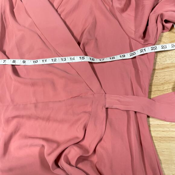 Standards & Practices NWOT Kylie Double Ruffles Wrap Dress Midi Size 2X Pink - Picture 9 of 11